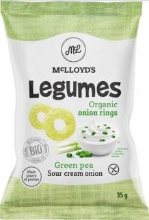 Zelené hráškové lupienky krémové a cibuľové lupienky GLOSS. BIO 35g McLloyds
