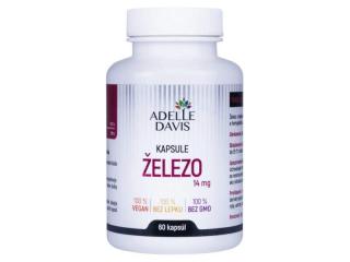Železo, 60 kapsúl, 14mg Adelle Davis