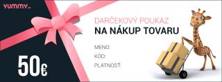 Darčeková poukážka na nákup tovaru v hodnote 50 EUR