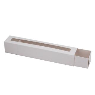 Krabička na makarónky biela s okienkom 272x46x46