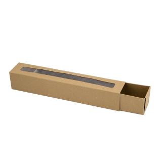 Krabička na makarónky eko s okienkom 272x46x46