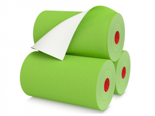 Papierové kuchynské utierky zelené 2-vrstvové, 1 rolka