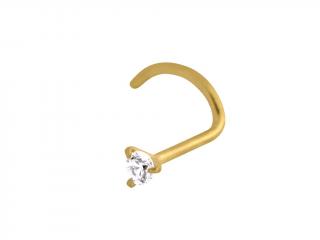 Piercing do nosa Wildcat Curved Zirconline zlatý :: 0,8 mm