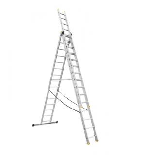 ALDOTRADE Rebrík trojdielny hliníkový PROFI 3x15
