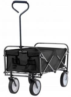 ALDOTRADE Skladací záhradný prepravný vozík čierny