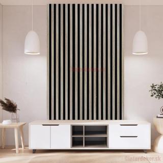Lamelový obklad obdĺžnik dĺ. 2700mm Č / Dub sonoma ( Drevený obkladový lamelový panel dub)