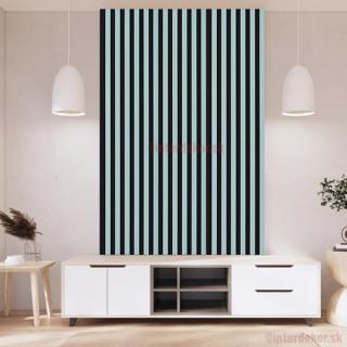 Lamelový obklad obdĺžnik dĺ. 2700mm Č / Modrý ( Drevený obkladový lamelový panel modrý)