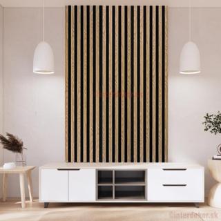 Lamelový obklad obdĺžnik dĺ. 2700mm Č / Svetlý dub ( Drevený obkladový lamelový panel dub )