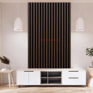 Lamelový obklad obdĺžnik dĺ. 2700mm Č / Tmavý dub ( Drevený obkladový lamelový panel dub)
