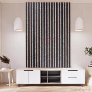 Lamelový obklad obdĺžnik dĺ. 2700mm Š / Tmavý dub ( Drevený obkladový lamelový panel dub)