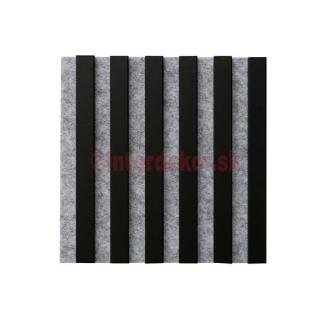 Lamelový obklad štvorec 300x300 Š / Matný čierny  (Drevený obkladový lamelový panel čierny)