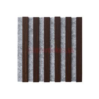 Lamelový obklad štvorec 300x300 Š / Tmavý dub ( Drevený obkladový lamelový panel dub)