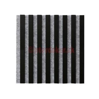 Lamelový obklad štvorec 400x400 Š / Matný čierny  (Drevený obkladový lamelový panel čierny)