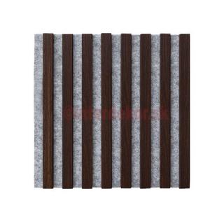 Lamelový obklad štvorec 400x400 Š / Tmavý dub ( Drevený obkladový lamelový panel dub)
