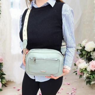 Dámska crossbody kabelka BX-255 sivo zelená