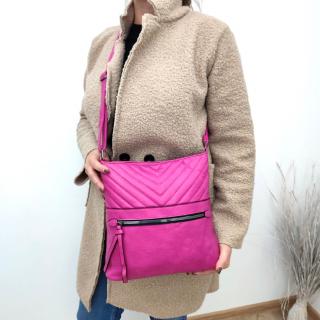 Dámska crossbody kabelka S684-H3011-1 tmavo ružová
