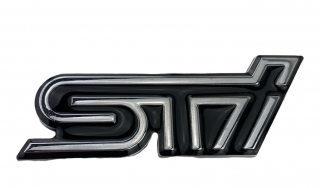 3D Chrómová Samolepka - STI Subaru (čierna)