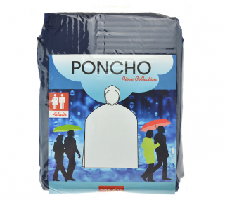 Poncho do dažďa - univerzálna veľkosť Modrá