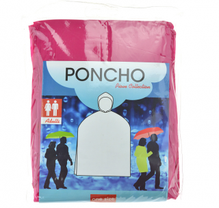 Poncho do dažďa - univerzálna veľkosť Růžová