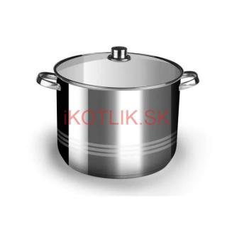 Nerezový hrniec 7 L + sklenená pokrievka (Kvalitný nerezový hrniec, objem 7 L + sklenená pokrievka)
