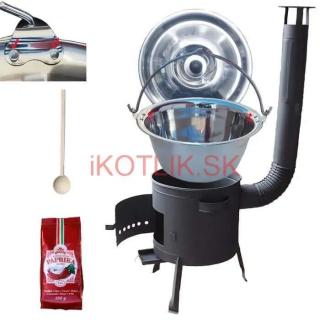 Nerezový kotlík 20 L (1,2 mm) INOX + hrubostenná (1,5 mm) žiaruvzdorná kotlina BALKY STRONG 42 PLUS 600 (Nerezový kotlík 20 L (1,2 mm) INOX + hrubostenná (1,5 mm) a žiaruvzdorná kotlina 42 cm BALKY STRONG PLUS 600 + nerezová  pokrievka INOX + varecha)