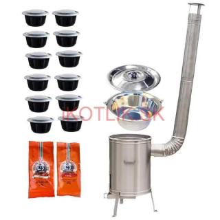 Nerezový kotlík 22 L (0,8 mm) INOX + nerezová kotlina 42 cm LUX + misky 12 ks + 2 x korenie na guláš 100 g (Nerezový kotlík 22 L (0,8 mm) INOX + nerezová kotlina 42 cm LUX (1,0 mm) + misky 12 ks + 2 x korenie na guláš 100 g)