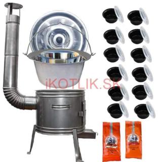 Nerezový kotlík 22 L (0,8 mm) INOX + nerezová kotlina 42 cm TOPLUX + misky 12 ks + 2 x korenie na guláš 100 g (Nerezový kotlík 22 L (0,8 mm) INOX + nerezová kotlina 42 cm TOPLUX + misky 12 ks + 2 x korenie na guláš 100 g)
