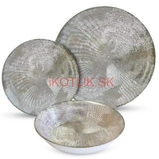 Súprava keramických tanierov 18 ks GREY (Luxusná súprava 18 kusov keramických tanierov GREY)