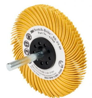 62968 BB-ZS Radiálna štetka na stopke, 76 mm, P80, Scotch-Brite, žltá
