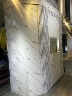 3D stenový panel ALTIN – MDF s PVC povrchom, 280x12x1,6 cm Farba: Biely so sivými žilami