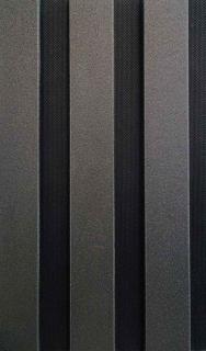 Akustický lamelový panel MDF-028- Elegantný čierny dizajn panela s minimalistickou textúrou-60x280 cm