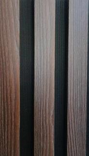 Akustický lamelový panel MDF-teplá čokoládovo hnedá s vlnitými a vertikálnymi vzormi dreva-60x280 cm Colour: Chocolate Brown 2