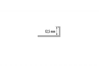 Hliníkový rohový profil  L  - Strieborný-CO Dĺžka: 2.5 bm, Odporúčaná hrúbka Dlažbu: 12.5 mm