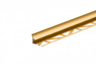 Hliníkový vnútorný profil -Zlatá farba-C-0 Dĺžka: 2.5 bm, Šírka v mm: 11,8mm, Odporúčaná hrúbka Dlažbu: 10 mm
