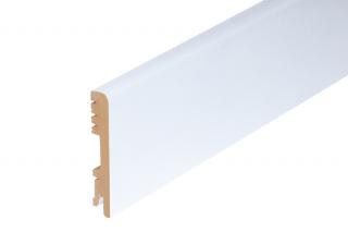 LAKOVANÁ MDF PODLAHOVÁ LIŠTA - V = 100 mm - Matný povrch Farba: Biela, Príslušenstvo: podlahová lišta (skirting board)