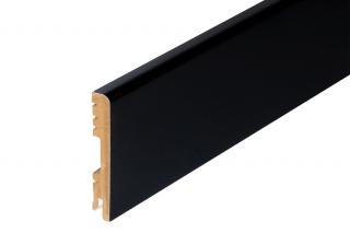 LAKOVANÁ MDF PODLAHOVÁ LIŠTA - V = 100 mm - Matný povrch Farba: Čierna, Príslušenstvo: podlahová lišta (skirting board)