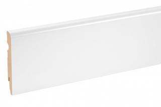 LAKOVANÁ MDF PODLAHOVÁ LIŠTA - V = 100 mm Rozmery: 90x16 mm, Vzhľad: LACQUERED white