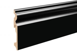 LAKOVANÁ MDF PODLAHOVÁ LIŠTA - V = 115 mm Rozmery: 115x14.5 mm, Vzhľad: LACQUERED black