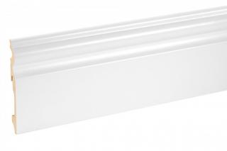LAKOVANÁ MDF PODLAHOVÁ LIŠTA - V = 115 mm Rozmery: 115x14.5 mm, Vzhľad: LACQUERED white