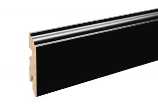 LAKOVANÁ MDF PODLAHOVÁ LIŠTA - V = 82 mm Rozmery: 82x13 mm, Vzhľad: LACQUERED black
