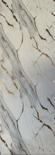 Mramorový nástenný panel z PVC s jemnými šedými a zlatými vzormi-3050 -280x 120 cm