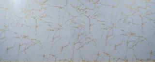 Mramorový nástenný panel z PVC v bielej farbe so zlatým žilkovaním, 1426-120x280 cm