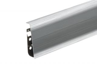 Podlahová lišta plastová -Prestige Cezar - V = 75 mm - Brushed Aluminium Matt - M201 Balenie: 1 kus