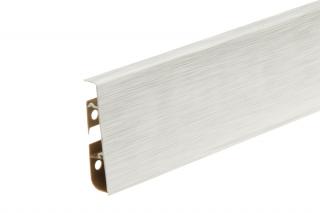 Podlahová lišta plastová -Prestige Cezar - White brushed aluminium Matt - M266 Balenie: 1 kus