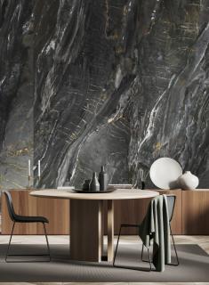 Veľkoformátová dlažba -IDALIC Natural- MARBLE.ELEGANT BLACK Kolekci-Matná/Leštená povrch: lesklý, Rozmer v cm: bookmatch