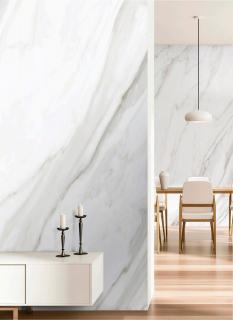 Veľkoformátová dlažba- KILIAN White-WHITE MARBLE Kolekcia -Matná/Leštená povrch: lesklý, Rozmer v cm: 120X280 cm