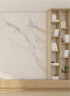 VEĽKOFORMÁTOVÉ DLAŽBA-LUMIERE NATURAL-WHITE MARBLE · CALACATTA GOLD Kolekcia -Matná/Saténový povrch: lesklý, Rozmer v cm: 120X280 cm