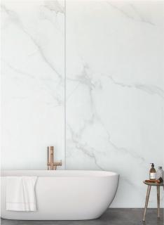 VEĽKOFORMÁTOVÉ DLAŽBA- LUMIERE WHITE - WHITE MARBLE Kolekcia-Leštená/Saténový povrch: satén, Rozmer v cm: 120X280 cm