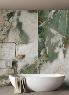 VEĽKOFORMÁTOVÉ DLAŽBA-SALVIA Green-MARBLE EXOTIC · PATAGONIA Kolekcia -Matná/Leštená povrch: Matný, Rozmer v cm: 120X280 cm