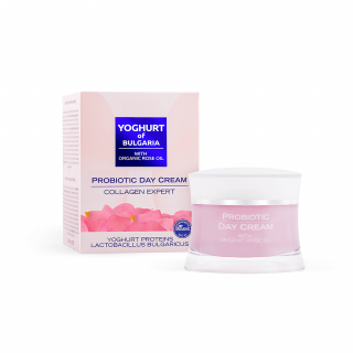 Denný pleťový krém s kolagénom probiotický s organickým ružovým olejom YOGHURT OF BULGARIA 50 ml krém